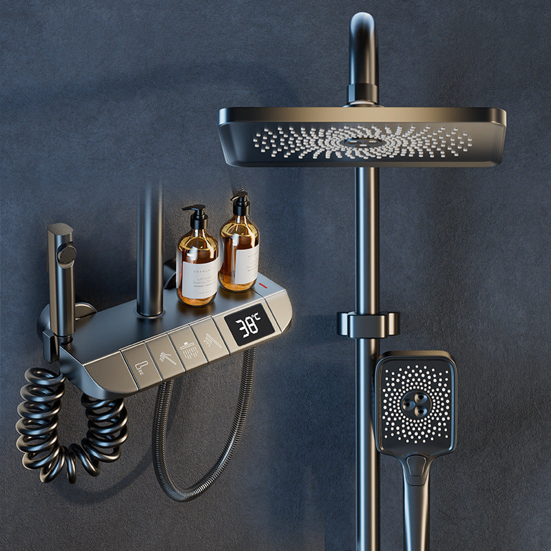 🛍️ 57 % Rabatt – Duschset mit Aufputz-Armatur, wandmontiert & Brauseset, Vollkupfer, Druckverstärkung, Thermostat – für den täglichen Gebrauch 🚿