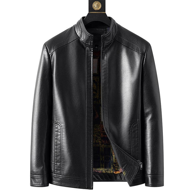 ⏳🍂Herrenjacke aus Leder mit warmem Plüschfutter