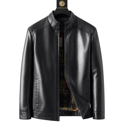 ⏳🍂Herrenjacke aus Leder mit warmem Plüschfutter