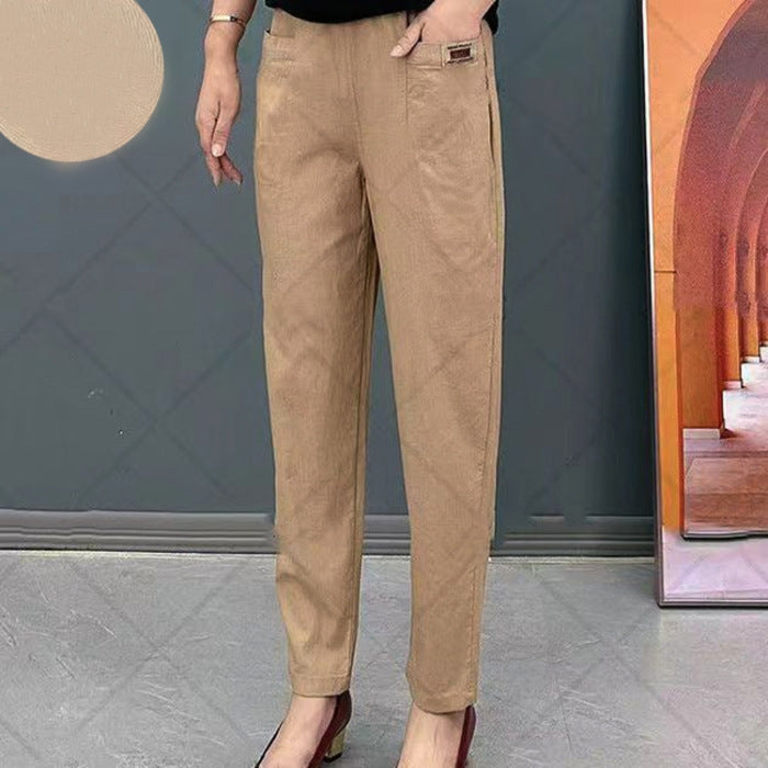 🔥OFFERTA SPECIALE 50% DI SCONTO🔥Pantaloni in cotone con elastico in vita da donna