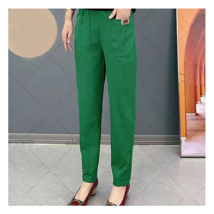 🔥OFFERTA SPECIALE 50% DI SCONTO🔥Pantaloni in cotone con elastico in vita da donna