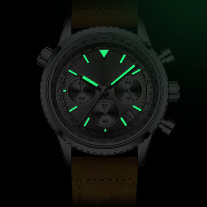 Cronografo multifunzione orologio in quarzo analogico impermeabile con visualizzazione della data