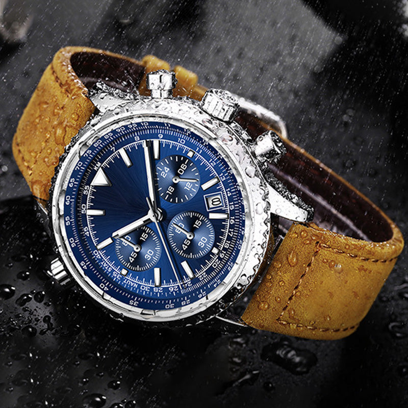 Cronografo multifunzione orologio in quarzo analogico impermeabile con visualizzazione della data
