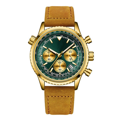 Cronografo multifunzione orologio in quarzo analogico impermeabile con visualizzazione della data