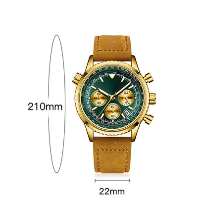 Cronografo multifunzione orologio in quarzo analogico impermeabile con visualizzazione della data