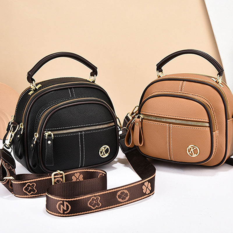 Klassiske multifunksjonelle rom justerbar bredde skulder stropp-pu lær crossbody veske
