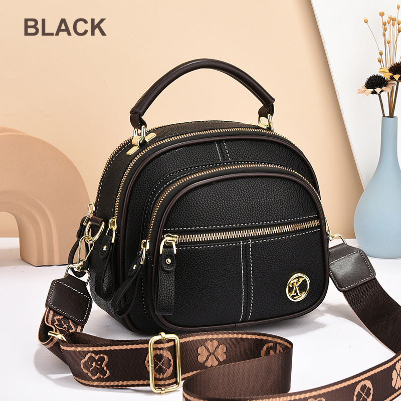 Klassiske multifunksjonelle rom justerbar bredde skulder stropp-pu lær crossbody veske