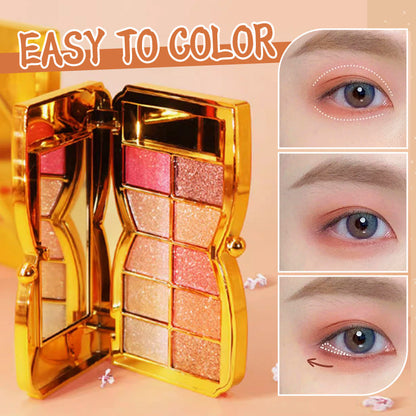 🌸🧸Winnie der Bär glänzt hell mit 10 Farben Diamant-Lidschatten, Glitzer- und Perlglanz-Lidschatten-Palette, in All-Match-Lidschatten-Bühnen-Make-up
