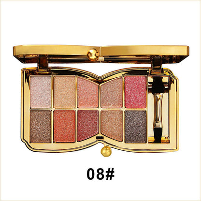 🌸🧸Winnie der Bär glänzt hell mit 10 Farben Diamant-Lidschatten, Glitzer- und Perlglanz-Lidschatten-Palette, in All-Match-Lidschatten-Bühnen-Make-up