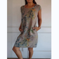 🌷50% DISCOUNT❤️‍🔥Printed round neck cotton and linen dress for women