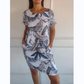 🌷50% DISCOUNT❤️‍🔥Printed round neck cotton and linen dress for women