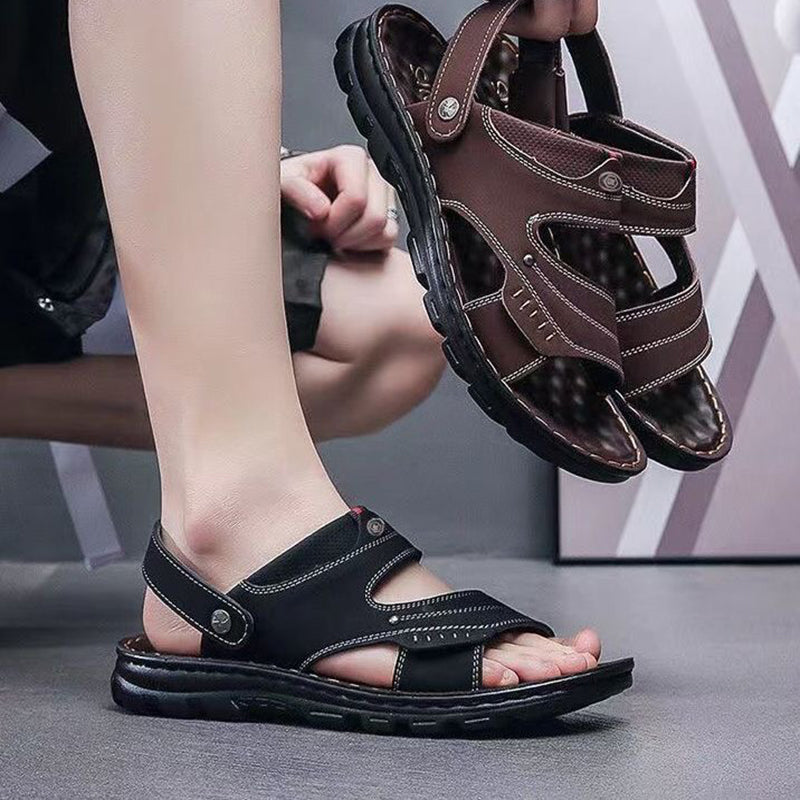 Non -slip men's sandals with an open toe area