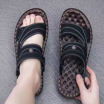 Non -slip men's sandals with an open toe area