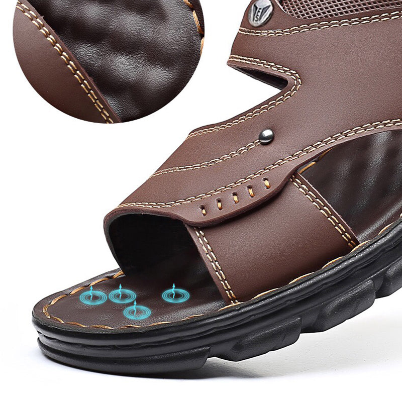 Non -slip men's sandals with an open toe area