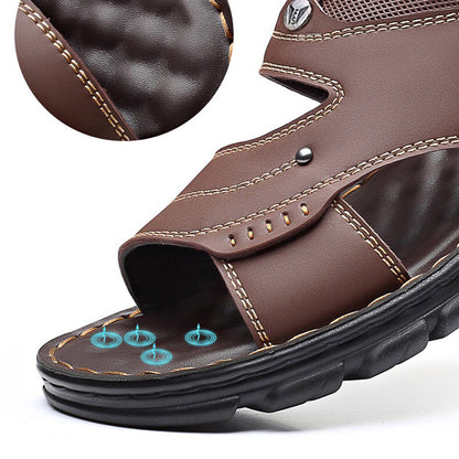 Non -slip men's sandals with an open toe area