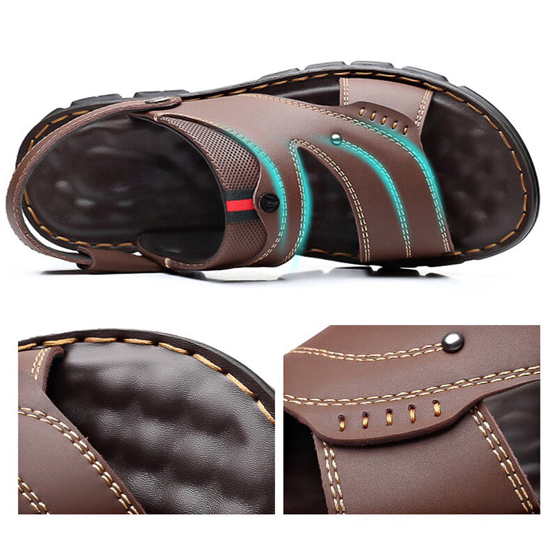 Non -slip men's sandals with an open toe area