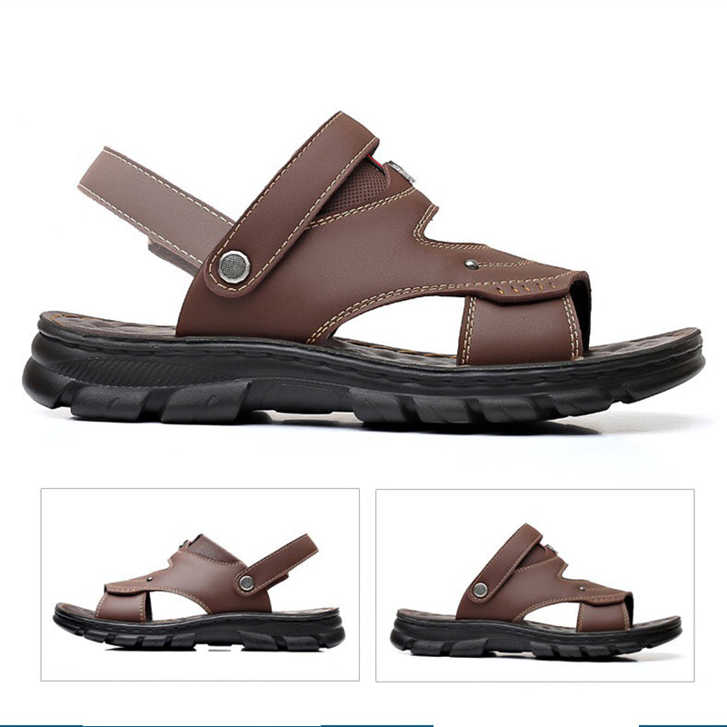 Non -slip men's sandals with an open toe area