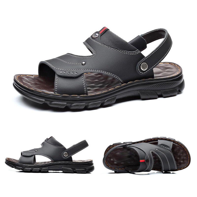Non -slip men's sandals with an open toe area