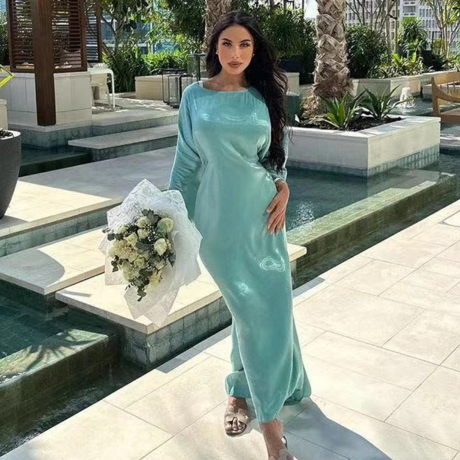 🔥Spedizione gratuita🔥Elegante abito lungo in raso fluido per donna