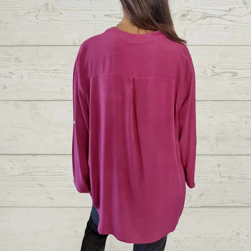 ⏳Vendita a tempo limitato🌸Camicia da donna con scollo a V e patchwork di paillettes