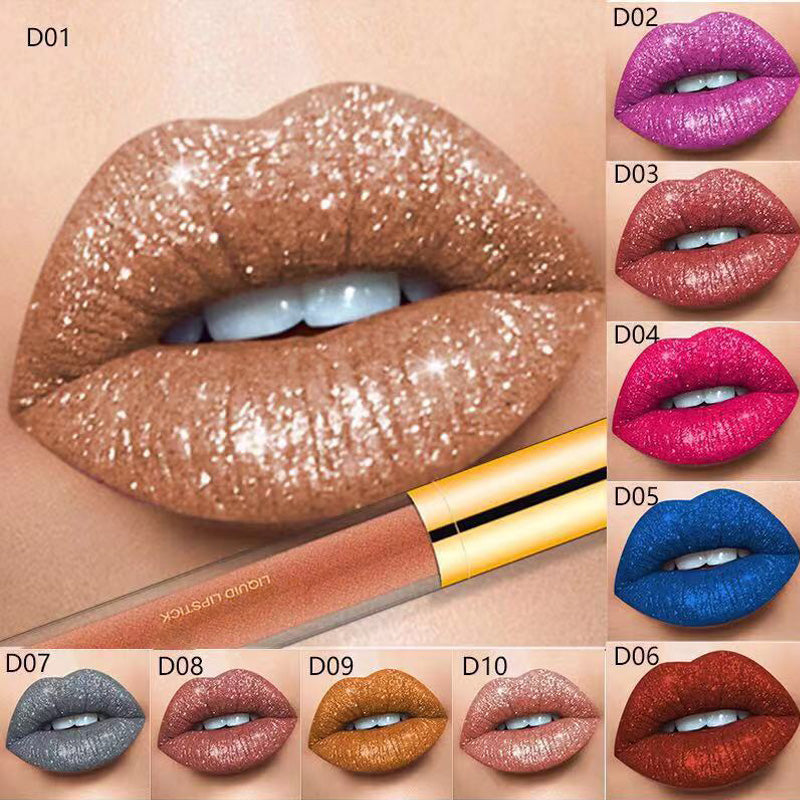 HETE COOP-Métallique Vleitable Diamond Glitter Lipstick