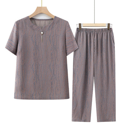 🎁prodotto popolare⏳Top a maniche corte con elastico in vita e pantaloni, set casual da 2 pezzi