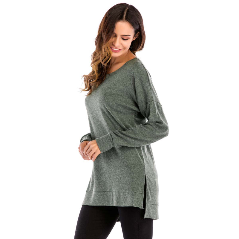 🌸Casual, effen top met ronde hals