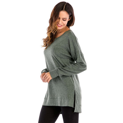 🌸Casual, effen top met ronde hals