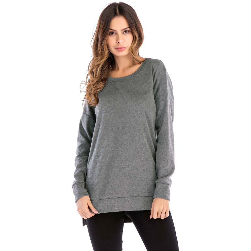 🌸Casual, effen top met ronde hals