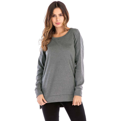 🌸Casual, effen top met ronde hals