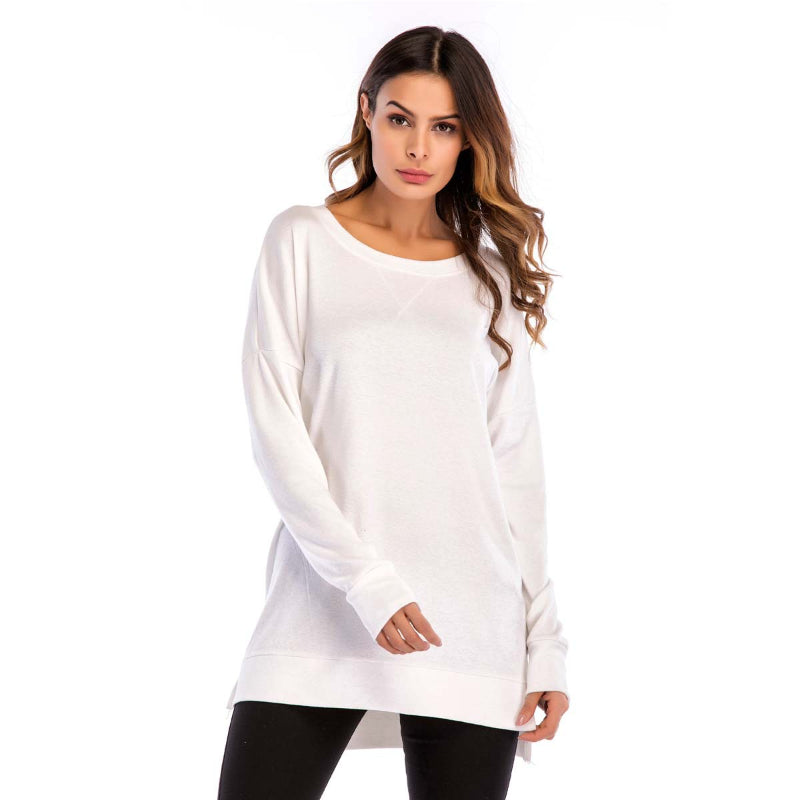 🌸Casual, effen top met ronde hals