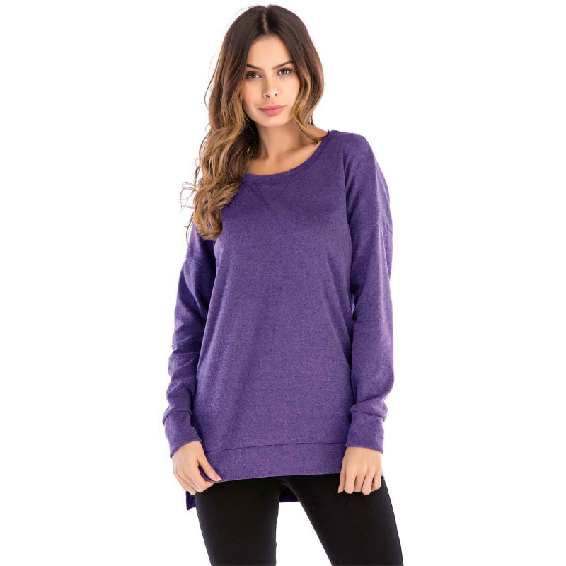 🌸Casual, effen top met ronde hals