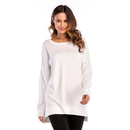 🌸Casual, effen top met ronde hals