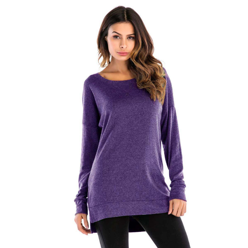 🌸Casual, effen top met ronde hals