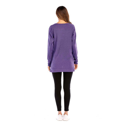 🌸Casual, effen top met ronde hals