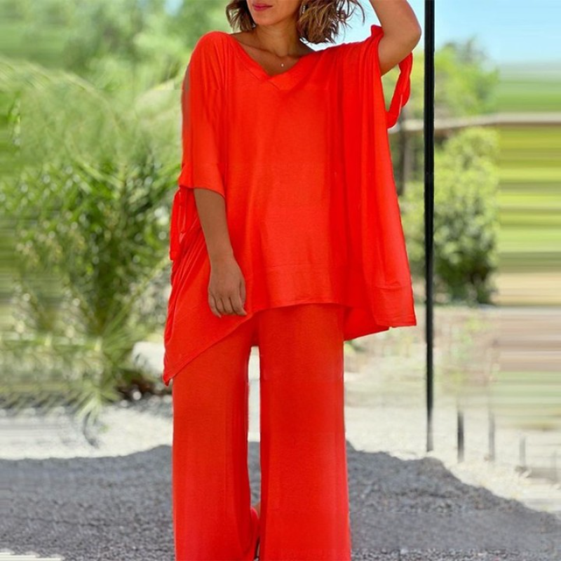 ✈️Spedizione gratuita📦Completo da donna in due pezzi, top casual e ampio e pantaloni larghi