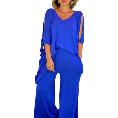 ✈️Spedizione gratuita📦Completo da donna in due pezzi, top casual e ampio e pantaloni larghi