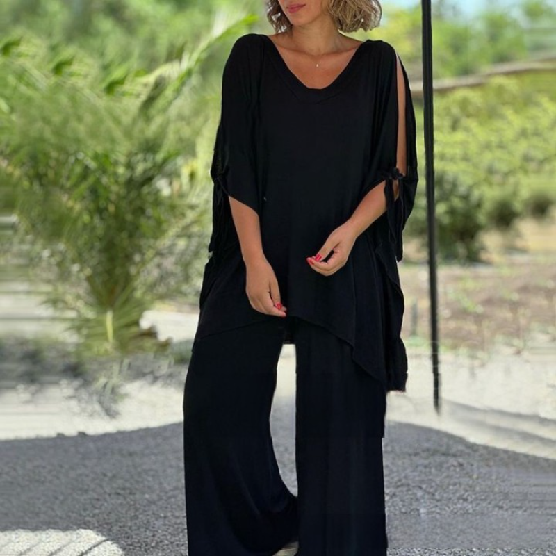 ✈️Spedizione gratuita📦Completo da donna in due pezzi, top casual e ampio e pantaloni larghi