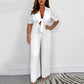 💛Einfarbiger Plissee-Jumpsuit für Damen