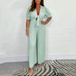 💛Einfarbiger Plissee-Jumpsuit für Damen