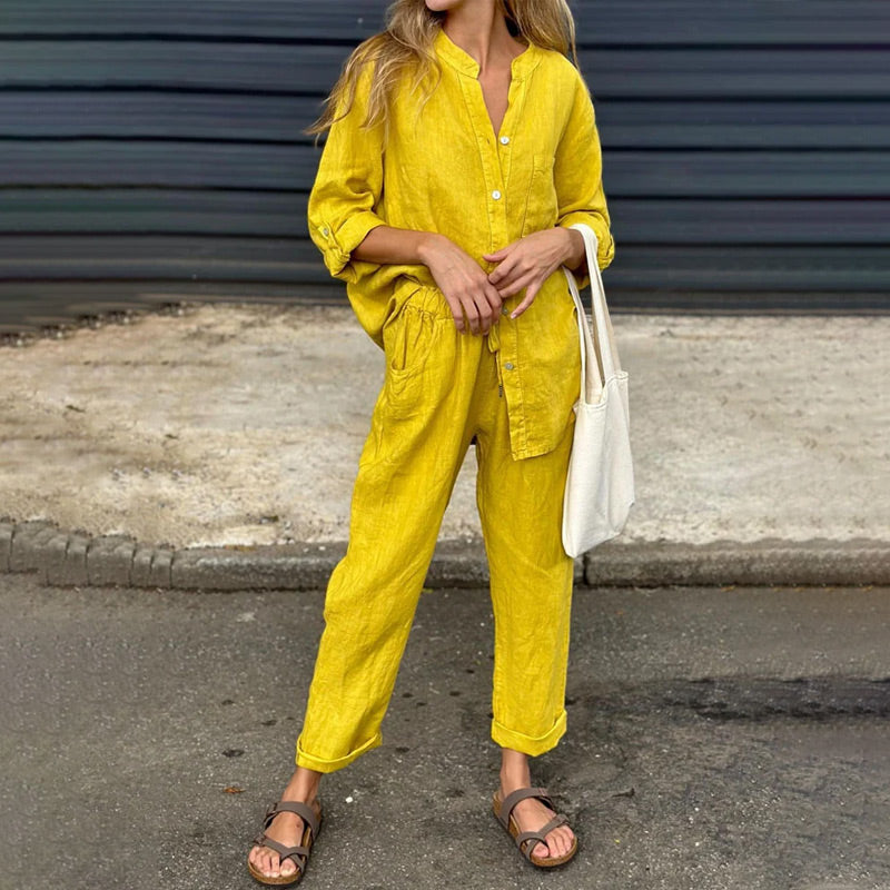 🌸2-delige set voor dames - shirt en broek in grote maten