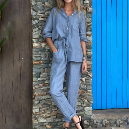 🌸2-delige set voor dames - shirt en broek in grote maten