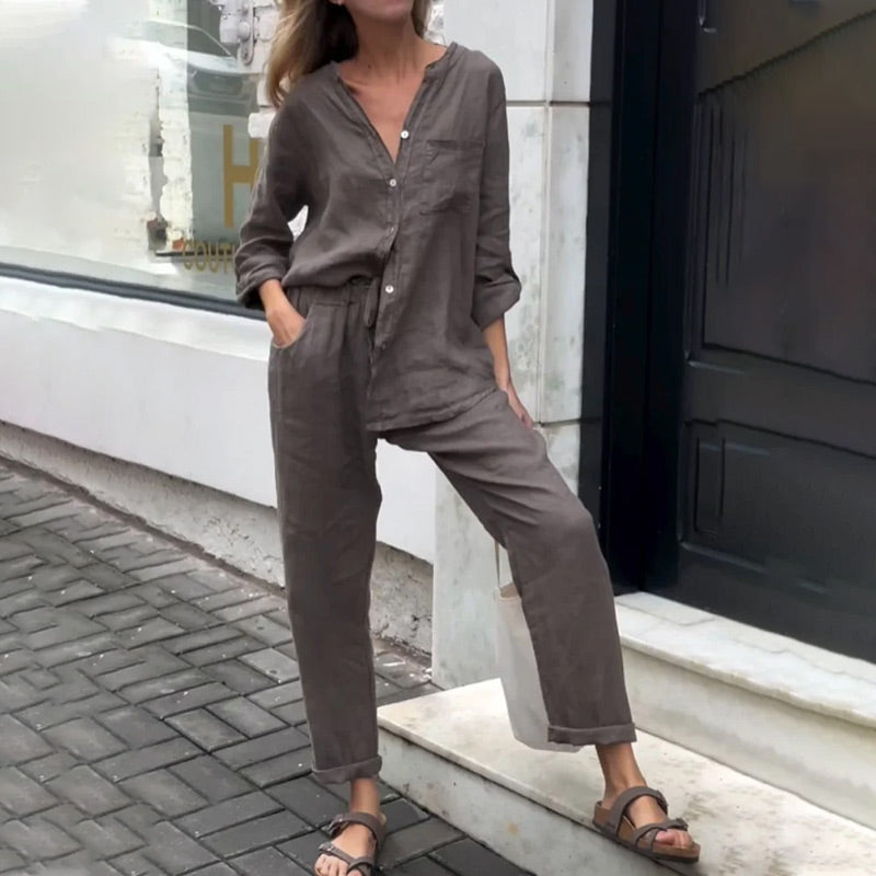 🌸2-delige set voor dames - shirt en broek in grote maten