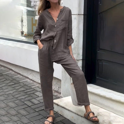 🌸2-delige set voor dames - shirt en broek in grote maten