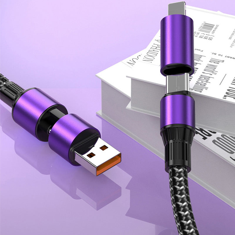 100W snel opladen 4-in-1 kabeltype C tot bliksem