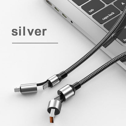 100W snel opladen 4-in-1 kabeltype C tot bliksem