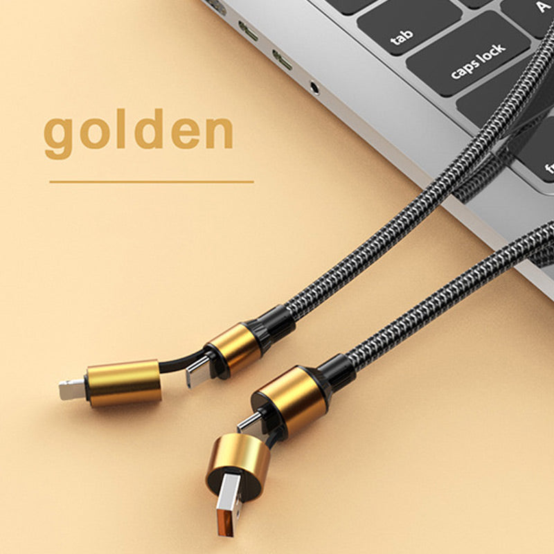100W snel opladen 4-in-1 kabeltype C tot bliksem