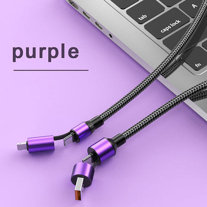 100W snel opladen 4-in-1 kabeltype C tot bliksem