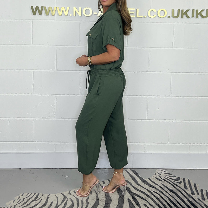 ✈️Gratis verzending📦Utility-jumpsuit met korte mouwen voor dames