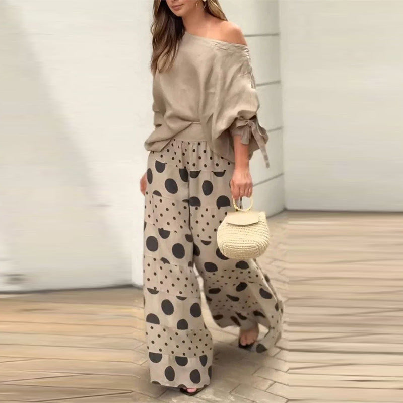 💥Sconto del 50% per un periodo limitato💃 Completo casual da donna in due pezzi con stampa geometrica